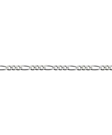 Sterling Silver Figaro 2 Side Diamond Cut Bracelet