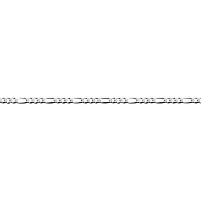 Sterling Silver Figaro 6 Side Diamond Cut Chain Extra Flat