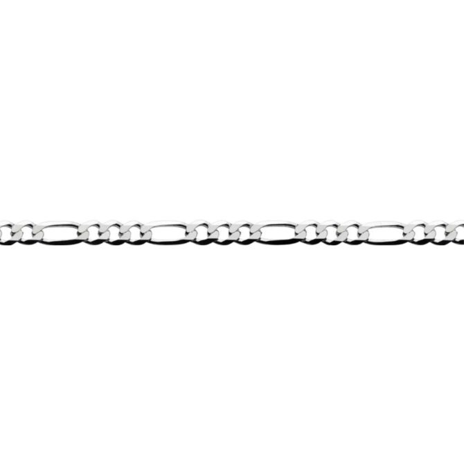 Sterling Silver Figaro 6 Side Diamond Cut Chain Extra Flat