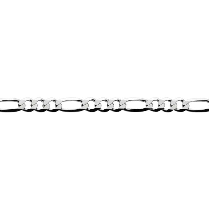 Sterling Silver Figaro 6 Side Diamond Cut Chain Extra Flat