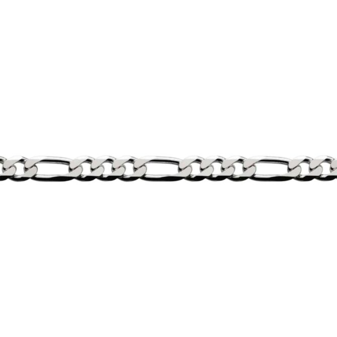 Sterling Silver Figaro 6 Side Diamond Cut Chain
