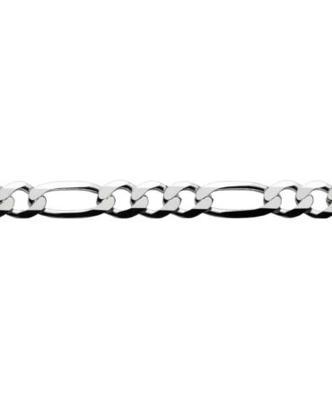 Sterling Silver Figaro 6 Side Diamond Cut Chain Extra Flat