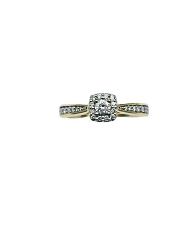 9Kt Yellow Gold Diamond Ring 0.37C