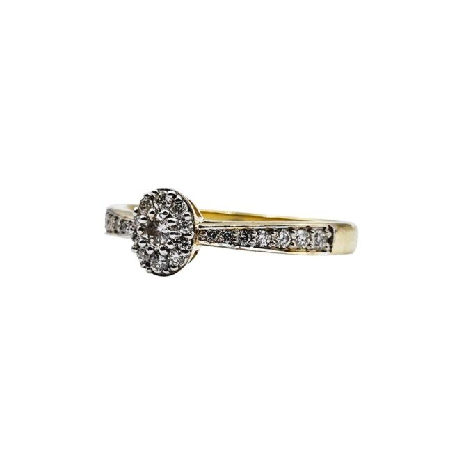 9Kt Yellow Gold Diamond Ring 0.32C