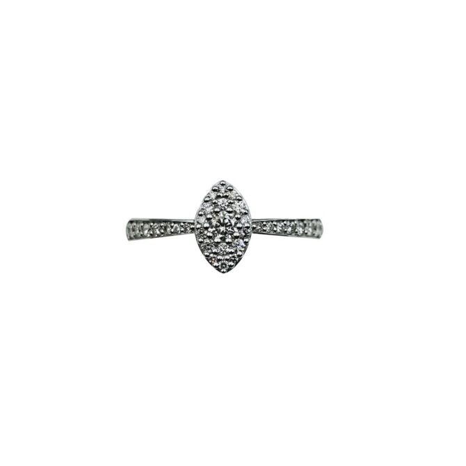 9Kt White Gold Diamond Ring 0.32C