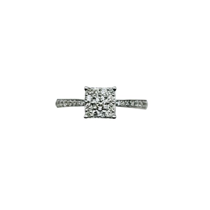 9Kt White Gold Diamond Ring 0.34C