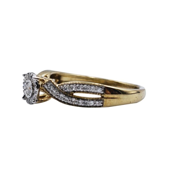 9Kt Yellow Gold Diamond Ring 0.25C