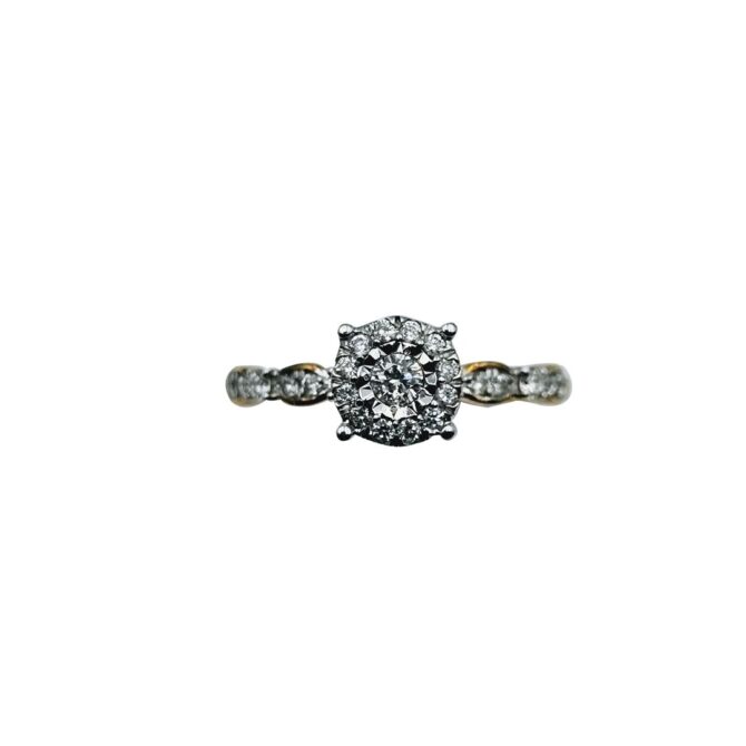 9Kt Yellow Gold Diamond Ring 0.33C