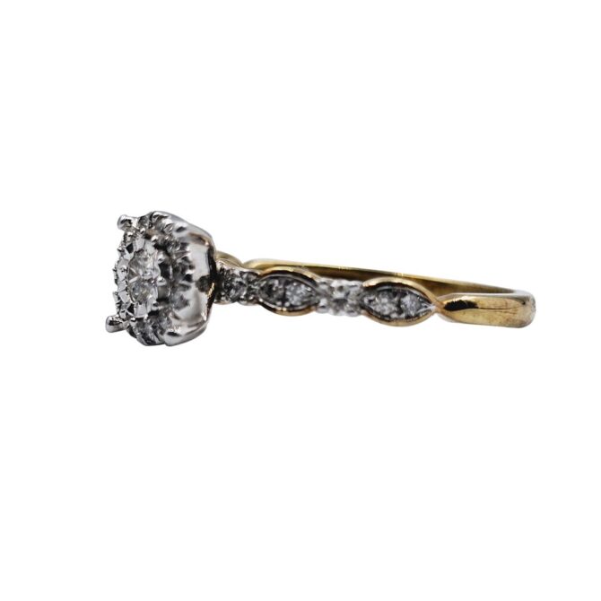 9Kt Yellow Gold Diamond Ring 0.33C