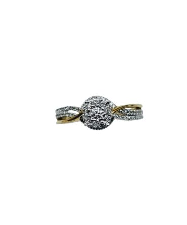 9Kt Yellow Gold Diamond Ring 0.33C