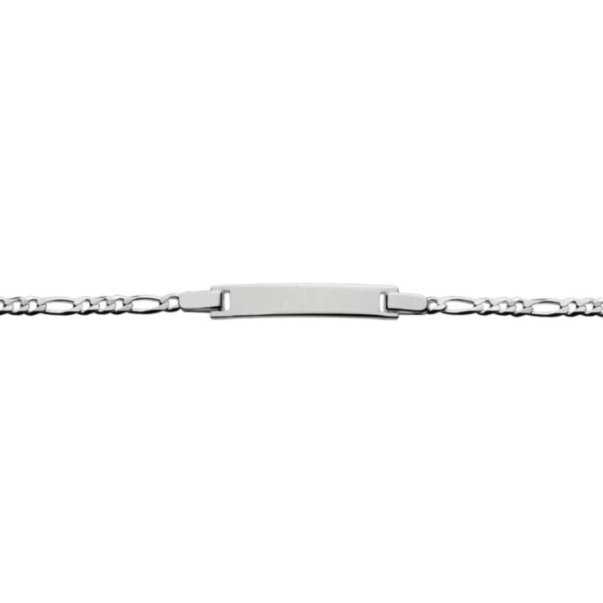 Sterling Silver Figaro ID Bracelet