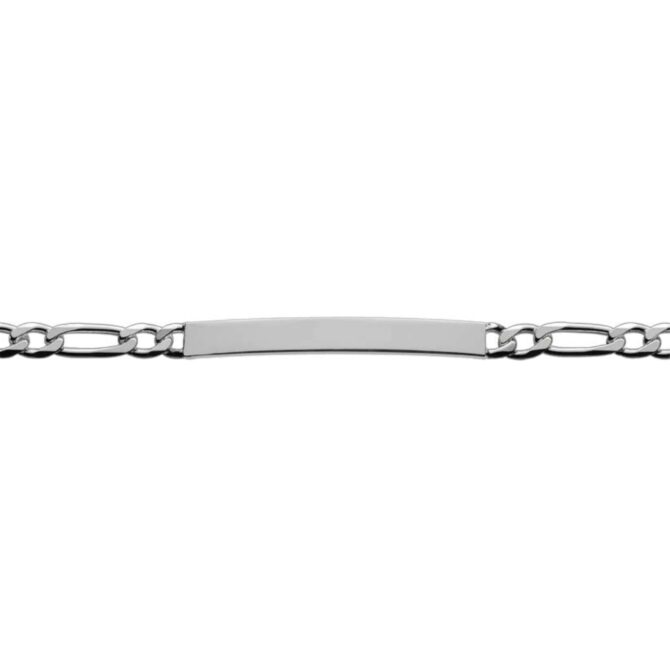 Sterling Silver Figaro ID Bracelet
