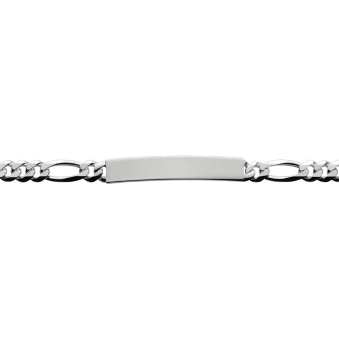 Sterling Silver Figaro ID Bracelet