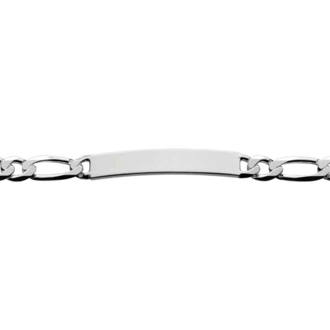 Sterling Silver Figaro ID Bracelet