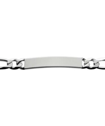 Sterling Silver Figaro ID Bracelet