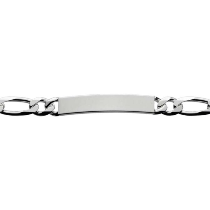 Sterling Silver Figaro ID Bracelet