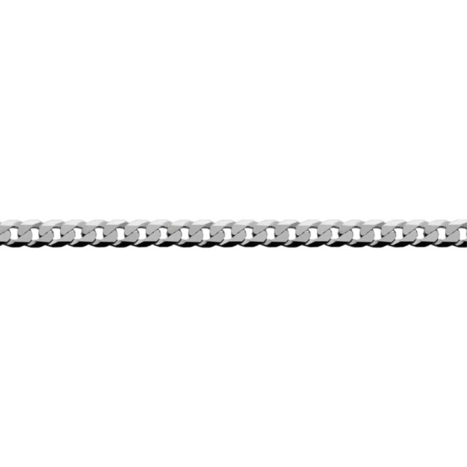 Sterling Silver Curb 6 Side Diamond Cut Bracelet Extra Flat