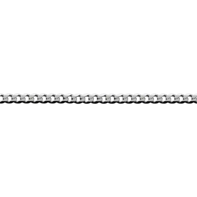 Sterling Silver Curb 6 Side Diamond Cut Chain