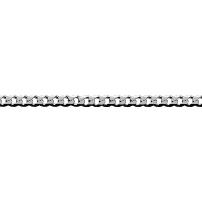 Sterling Silver Curb 6 Side Diamond Cut Bracelet