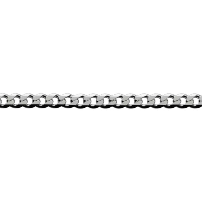 Sterling Silver Curb 6 Side Diamond Cut Bracelet
