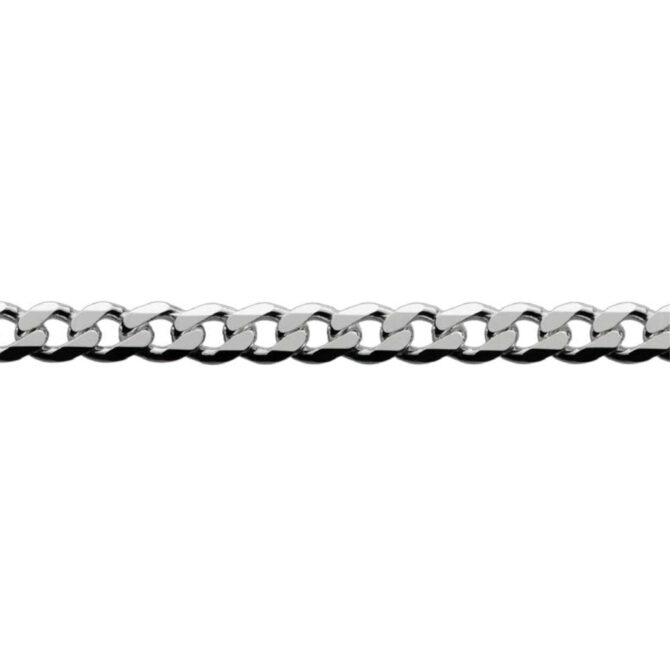 Sterling Silver Curb 6 Side Diamond Cut Bracelet