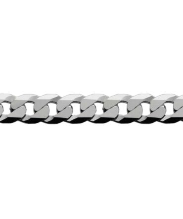 Sterling Silver Curb 6 Side Diamond Cut Chain Extra Flat