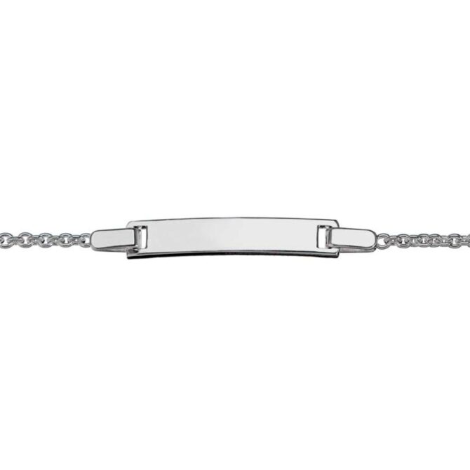 Sterling Silver Oval Rolo ID Bracelet