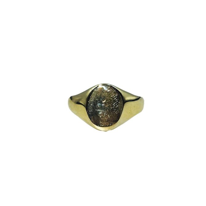 9Kt Yellow Gold Gents Oval Signet Ring 12mm x 9mm