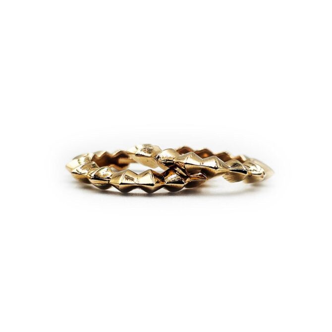 9Kt Rose Gold Fan Design Huggie Earrings 17mm x 2.5mm