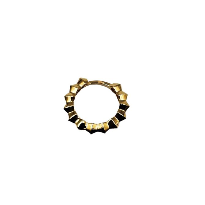 9Kt Rose Gold Fan Design Huggie Earrings 17mm x 2.5mm