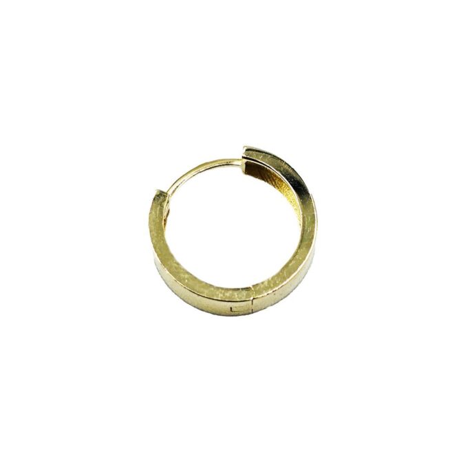 9Kt Yellow Gold Plain Flat Huggie Earring 14mm x 3.7mm