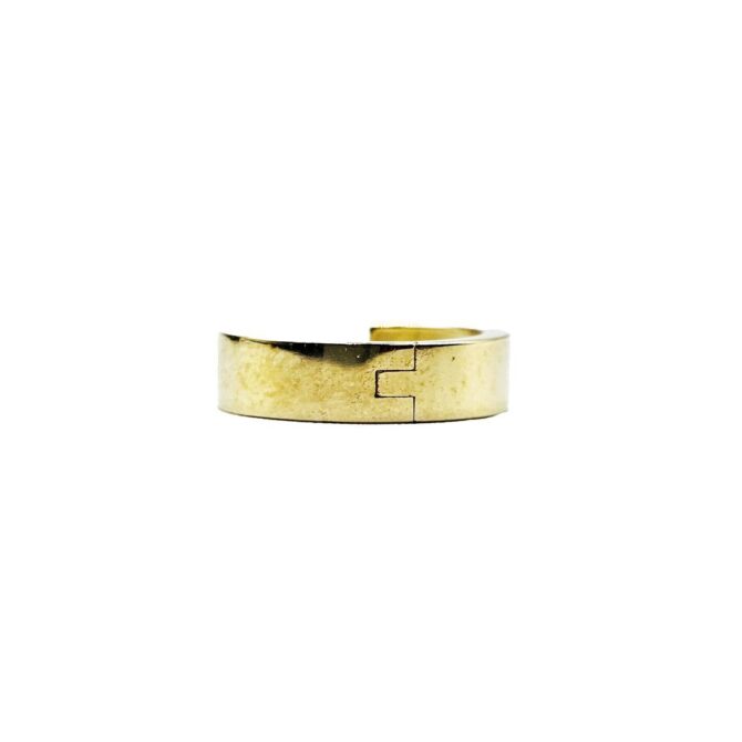 9Kt Yellow Gold Plain Flat Huggie Earring 14mm x 3.7mm