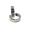9Kt White Gold Ribbed Huggie Earring 14mm x 3.7mm