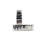 9Kt White Gold Ribbed Huggie Earring 14mm x 3.7mm