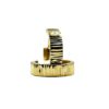 9Kt Yellow Gold Ribbed Huggie Earring 12mm