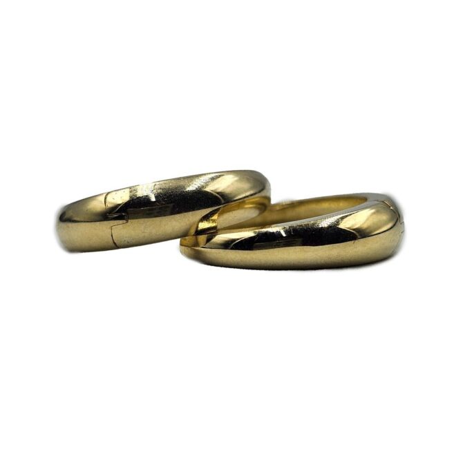 9Kt Yellow Gold Tapered Edge Huggie Earring