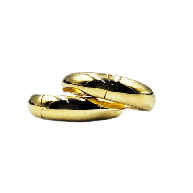 9Kt Yellow Gold Tapered Edge Huggie Earring