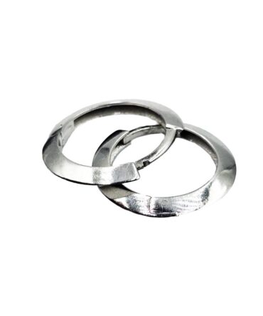 9Kt White Gold Knife Edge Huggie Earring 14mm