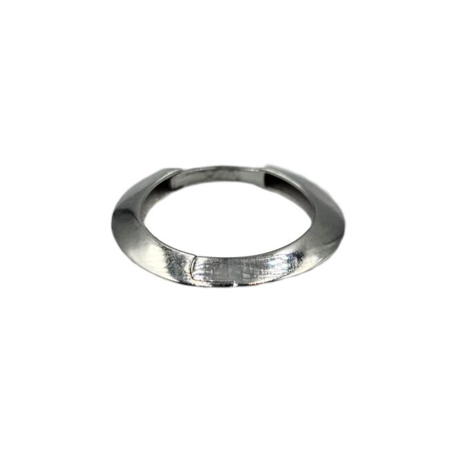 9Kt White Gold Knife Edge Huggie Earring 16mm