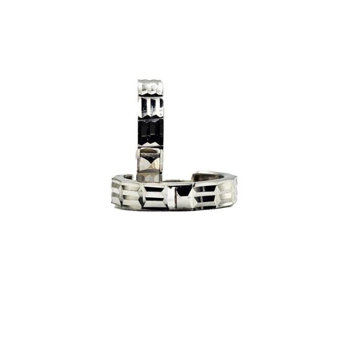 9Kt White Gold Cubic Zirconia Huggie Earring 12mm x 2mm