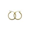 9Kt Yellow Gold Bobble Hoop Earring 20mm x 2mm