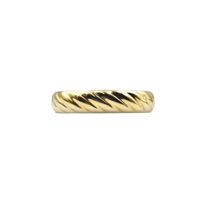 9Kt Yellow Gold Patterned Hoop Earrings 15mm x 4mm