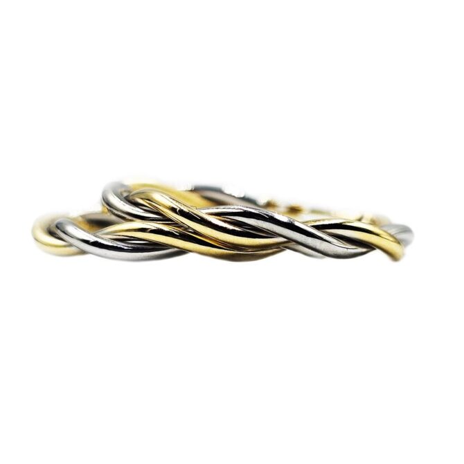 9Kt White Gold Twist Hoops 20mm x 1.5mm