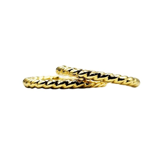 9Kt Yellow Gold Twist Rope Hoops 15mm x 2mm