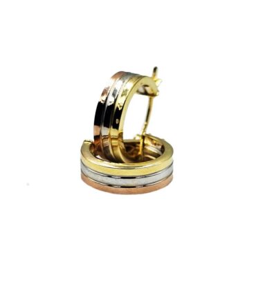 9Kt 3-Color Hoop Earrings (M)