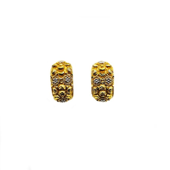 9Kt Gold Indian Huggie Earrings