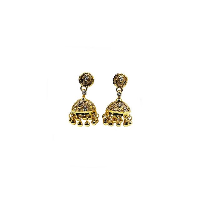9Kt Gold Indian Jhumka Earrings