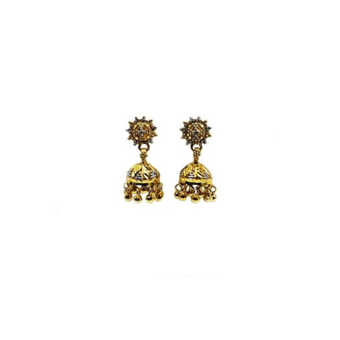 9Kt Gold Indian Jhumka Earrings