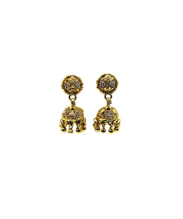 9Kt Gold Indian Jhumka Earrings