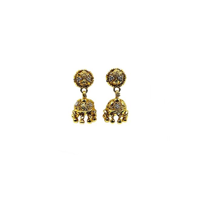 9Kt Gold Indian Jhumka Earrings